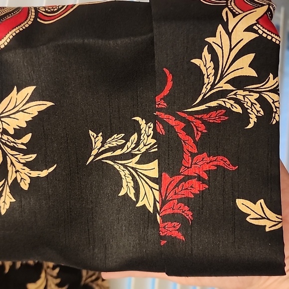 Chicos Black Red Oriental Jacket sz2 - Picture 5 of 10